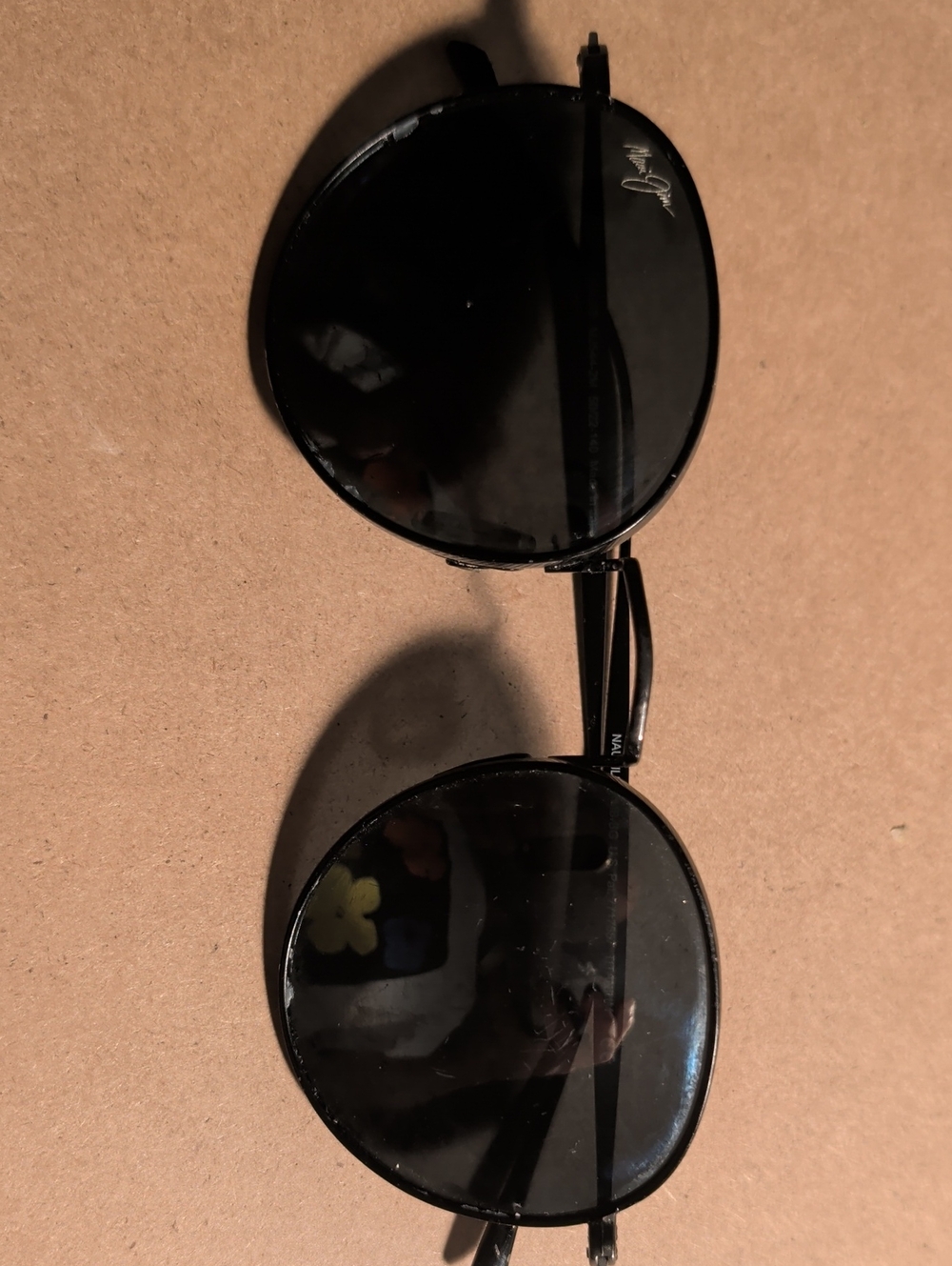 Maui Jim Polarized Black Round Sunglasses